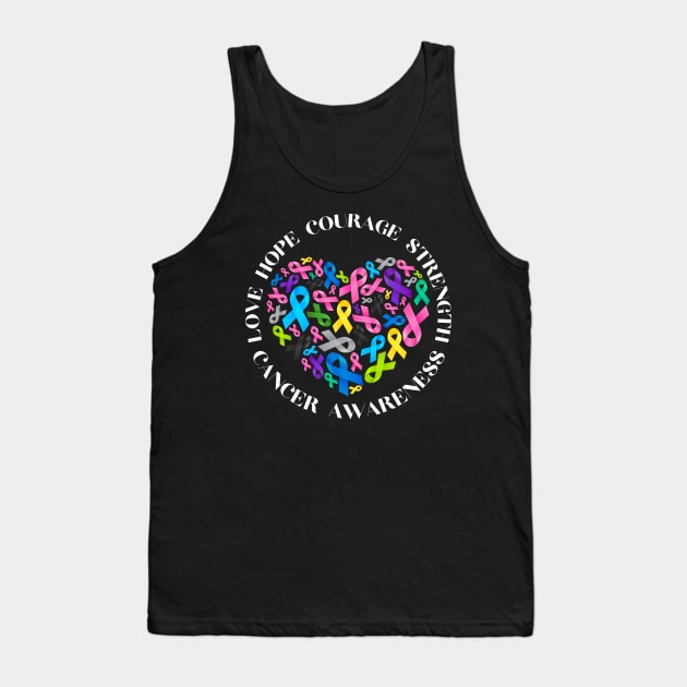 All Cancer Matters Awareness Fight All Cancer Ribbon Support Tank Top by IYearDesign